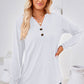 Notched Button Detail Long Sleeve T-Shirt