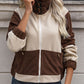 Color Block Zip Up Pocketed Jacket