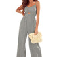 Smocked Spaghetti Strap Wide Leg Jumpsuit