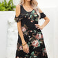 Floral Round Neck Cold-Shoulder Dress
