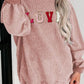 LOVE Round Neck Dropped Shoulder Sweatshirt