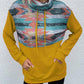 Geometric Drawstring Long-Sleeve Sweatshirt
