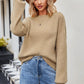 Ribbed Round Neck Dropped Shoulder Knit Top