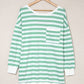Striped Dropped Shoulder Longline Top