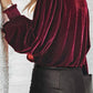 Surplice Smocked Long Sleeve Bodysuit