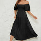 Smocked Square Neck Puff Sleeve Dress