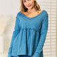 Jade By Jane Full Size Frill Trim Babydoll Blouse