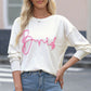 Letter Graphic Round Neck Sweater