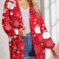Printed Button Up Long Sleeve Cardigan
