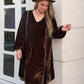 Plus Size V-Neck Balloon Sleeves Dress