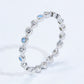 925 Sterling Silver Zircon and Natural Moonstone Ring