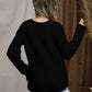Openwork Round Neck Raglan Sleeve Sweater