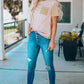 Striped Contrast T-Shirt with Breast Pocket