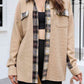 Plaid Button Down Collared Jacket
