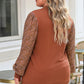 Plus Size Printed Dropped Shoulder Round Neck Blouse