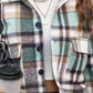 Plaid Collared Neck Button Down Jacket