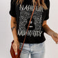 Graphic Cuffed Sleeve Round Neck Tee