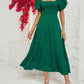 Smocked Square Neck Tiered Dress