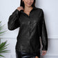 Sequin Collared Neck Long Sleeve Shirt