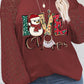 Plus Size Graphic Waffle-Knit Lace Long Sleeve Sweatshirt