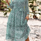 Leopard Surplice Tie Belt Slit Dress