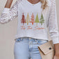 Graphic Striped Long Sleeve T-Shirt