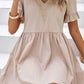 V-Neck Flounce Sleeve A-Line Dress