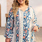 Plus Size Floral Tie Neck Blouse