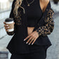 Leopard Print Buttoned Dropped Shoulder Jacket