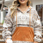 Plus Size Half Zip Drawstring Hoodie with Pocket