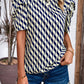 Tied Printed Puff Sleeve Blouse