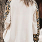Plus Size Leopard V-Neck Raglan Sleeve Blouse