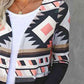 Printed Open Front Cardigan with Pockets