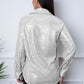 Sequin Collared Neck Long Sleeve Shirt