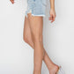 RISEN High Waist Frayed Detail Denim Shorts