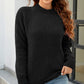 Waffle-Knit Round Neck Reglan Sleeve Sweater