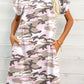 Scoop Neck Short Sleeve Pocket Dress
