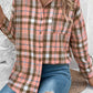 Plaid Collared Neck Long Sleeve Button-Up Shirt