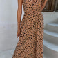 Printed Surplice Adjustable Spaghetti Strap Maxi Dress