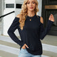 Dropped Shoulder Long Sleeve Blouse