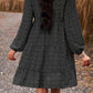 Lace Trim V-Neck Long Sleeve Dress