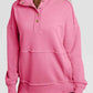Half Sanp Drop Shoulder Long Sleeve Sweatshirt