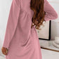 Ruched Round Neck Long Sleeve Dress