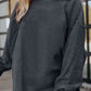 Ribbed Round Neck Drop Shoulder Sweatshirt