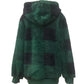 Plaid Half Zip Drawstring Hoodie