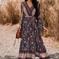 Bohemian Surplice Neck Slit Dress