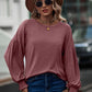 Round Neck Dropped Shoulder Flounce Sleeve T-Shirt
