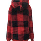 Plaid Half Zip Drawstring Hoodie