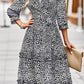 Leopard Surplice Tie Belt Slit Dress