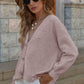 V-Neck Button-Down Dropped Shoulder Cardigan